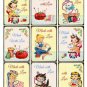 9 x Vintage Style Sewing Theme Gift Tags / Images ... " Made with Love "
