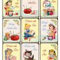 9 x Vintage Style Sewing Theme Gift Tags / Images ... " Made with Love "