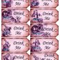 10 x Pink Alice in Wonderland Gift Tags / Images  .. " Drink Me "
