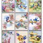 9 x Vintage Look Gift Tags / Images .. Bluebirds
