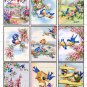 9 x Vintage Look Gift Tags / Images .. Bluebirds