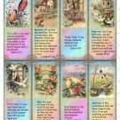 8 x Bible Verses Vintage Art Bookmarks/ Images .. Birds Church