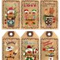 6 x Christmas Gingerbread Man Gift Tags / Images ... Large Size