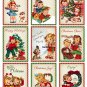 9 x Vintage Children Christmas Gift Tags / Images #2 Dog Cat Tree Wreath