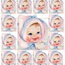13 x Vintage Baby Gift Tags / Images .. Party .. Shower