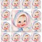 13 x Vintage Baby Gift Tags / Images .. Party .. Shower