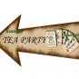 1 x Alice in Wonderland Arrow Shape Sign ... " TEA PARTY "