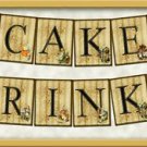 Alice In Wonderland Party / Wedding Bunting / Banner Flags " CAKE "and" DRINKS "
