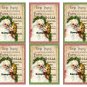6 x Vintage Christmas Gift Tags / Images .. Child Girl Santa Holly