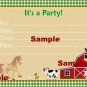 12 x Farm Animal Theme Gift Tag / Invitation #1 .. Treat .. Party .. Birthday
