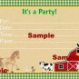 12 x Farm Animal Theme Gift Tag / Invitation #1 .. Treat .. Party .. Birthday