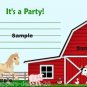 12 x Farm Animal Theme Gift Tag / Invitation #2 .. Treat .. Party .. Birthday