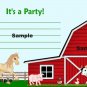 12 x Farm Animal Theme Gift Tag / Invitation #2 .. Treat .. Party .. Birthday