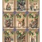 12 x Vintage Christmas Children Scenes .. Burlap Hessian Look Gift Tags Images