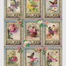 9 x Vintage Look Floral .. Birds and Butterflies Gift Tags Images