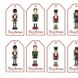 8 x Nutcracker Gift Tags / Images .. Party .. " Merry Christmas "