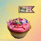 16 x Alice in Wonderland Cupcake / Food Label / Flags #2 .." Eat Me "