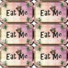 40 x Alice in Wonderland Gift Tags / Images .. " Eat Me " Small Size