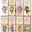 8 x Angels with Bible Verses Vintage Art Bookmarks/ Images