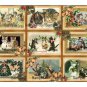9 x Vintage Christmas Gift Tags .. Cat Kittens Tree Snowman Bells Holly