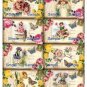 8 x Vintage Post Card Style Gift Tags .. Chic Flower Girls