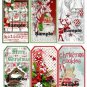 6 x Festive Christmas Gift Tags / Images  .. Larger Size