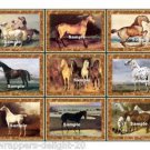 9 x Vintage Look HORSE images .. Gift Tags ..Craft .. Party .. Birthday