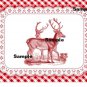 4 x Red Vintage Style Deer Images .. Craft .. Cards .. Scrapbook .. Christmas