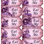 10 x Pink Alice in Wonderland Gift Tags / Images .. " Eat Me "