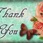 12 x Floral Gift Tags / Images .. " Thank You " Birthday .. Party