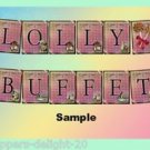 Alice In Wonderland Party / Wedding Bunting / Banner Flags # 2 " LOLLY BUFFET "