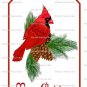 8 x Red Christmas Cardinal Bird Gift Tag / Images .. " Merry Christmas "