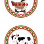 12 x Round Farm Animal Theme Gift Tags or Cupcake Toppers #1 .. Treat .. Party