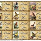 12 x Bird Gift Tags / Images .. " Thank You " Birthday .. Party