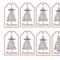 8 x Christmas Gift Tags / Images .. Tree .. " Merry Christmas "