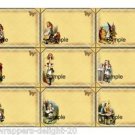 9 x Alice in Wonderland Note Cards.. Gift tags  # 2