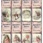 8 x Beatrix Potter Images / Bookmarks .. Benjamin Bunny .. Party .. Craft.. Book
