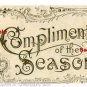 8 x Christmas Gift Tag / Images .. " Compliments of the Season " Larger Size