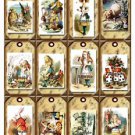 12 x Alice in Wonderland Gift Tags / Images