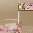 16 x Alice in Wonderland Drinking Straw Label / Flags #2 .." Drink Me "