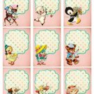 9 x Vintage Bird and Animal  Gift Tags .. Craft .. Scrapbook