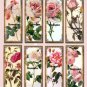 8 x Pink Country Rose Bookmarks / Images