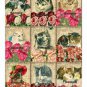 9 x Vintage Cat / Kittens Floral Gift Tags / Images
