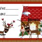 9 x Christmas Reindeer and Snowman Gift Tags / Images .. " North Pole "