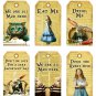 12 x Alice in Wonderland Gift Tags / Images Eat Me Drink Me & more..smaller size
