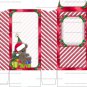 1 x Christmas Red Stripe Pinch Style Gift / Treat Box  ...Bear with tree & gifts