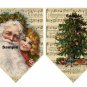12 x Vintage Santa & Tree Christmas Bunting / Banner Flags ..250gsm Cardstock