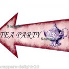 Pink Alice in Wonderland Arrow Shape Sign ... "  TEA PARTY "