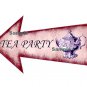 Pink Alice in Wonderland Arrow Shape Sign ... " TEA PARTY "