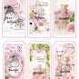 12 x Christmas Gift Tags / Images .. Shades of Pink ... Smaller Size
